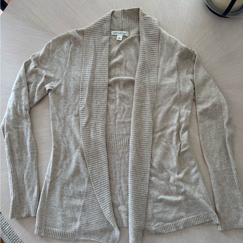 Banana Republic Light Tan Open Front Cardigan